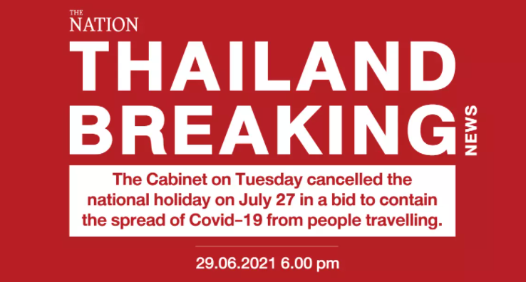 Cegah Covid-19, Thailand Batalkan Libur 27 Juli